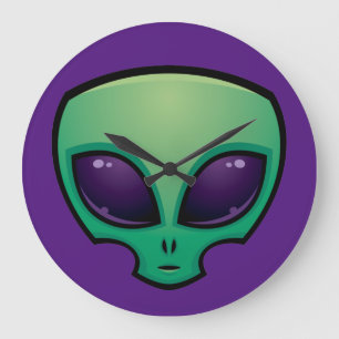 Alien Head-pictogram Grote Klok
