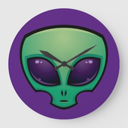 Alien Head-pictogram Grote Klok (Voorkant)