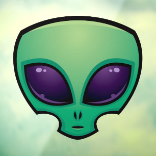 Alien Head-pictogram Raamsticker