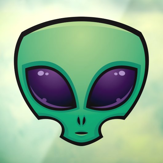 Alien Head-pictogram Raamsticker (Vel 3)