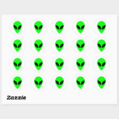 Alien Head Ronde Sticker (Vel)