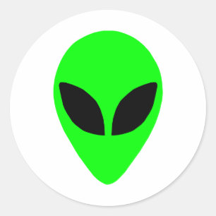 Alien Head Ronde Sticker