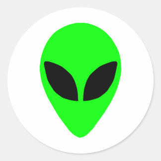 Alien Head Ronde Sticker
