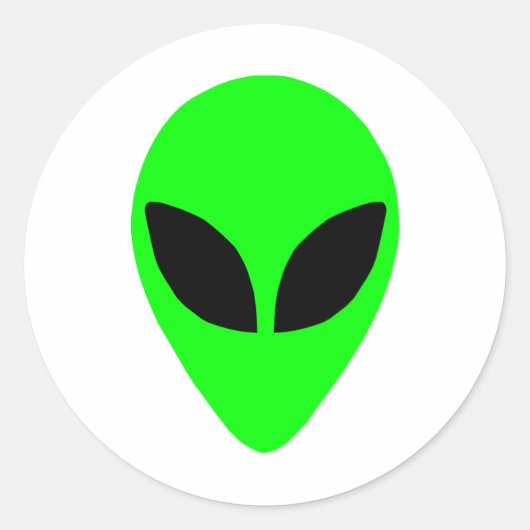 Alien Head Ronde Sticker (Voorkant)