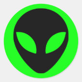 Alien Head Ronde Sticker (Voorkant)