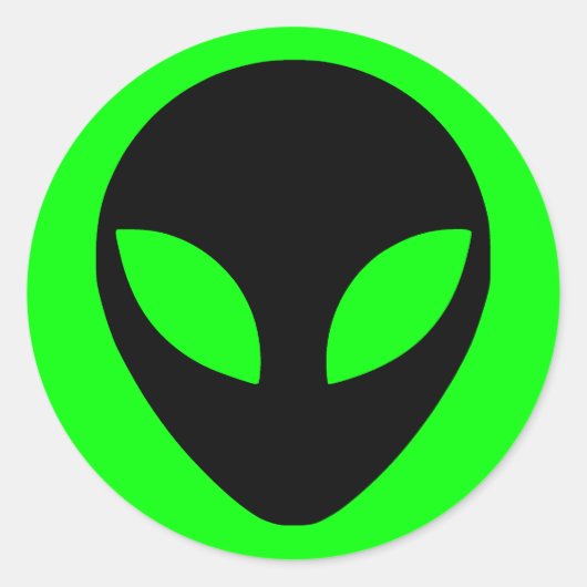 Alien Head Ronde Sticker (Voorkant)