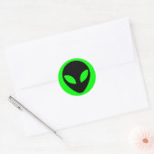 Alien Head Ronde Sticker (Envelop)