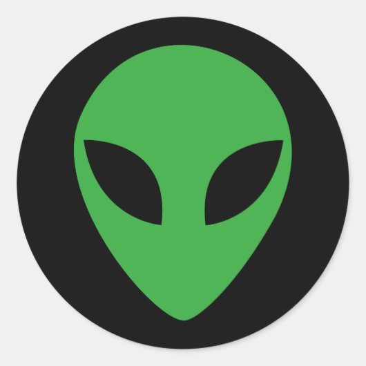 Alien Head Ronde Sticker (Voorkant)
