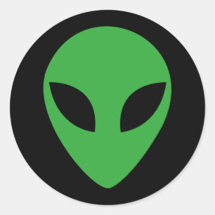 Alien Head Ronde Sticker