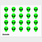Alien Head Ronde Sticker (Vel)
