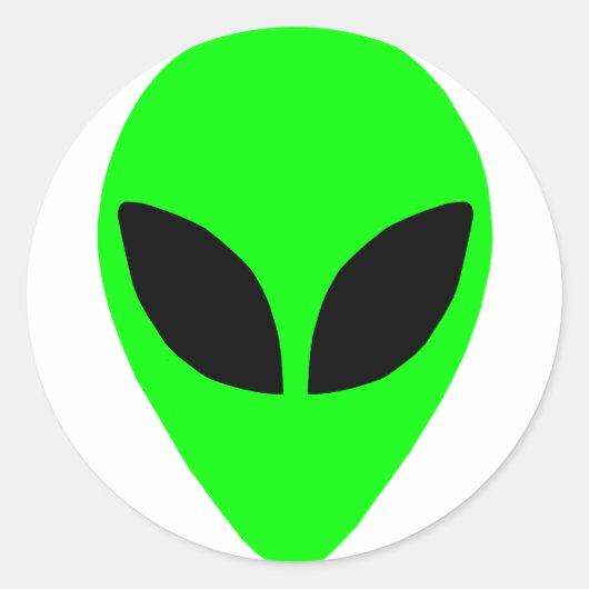 Alien Head Ronde Sticker (Voorkant)