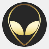 ALIEN HEAD RONDE STICKER (Voorkant)