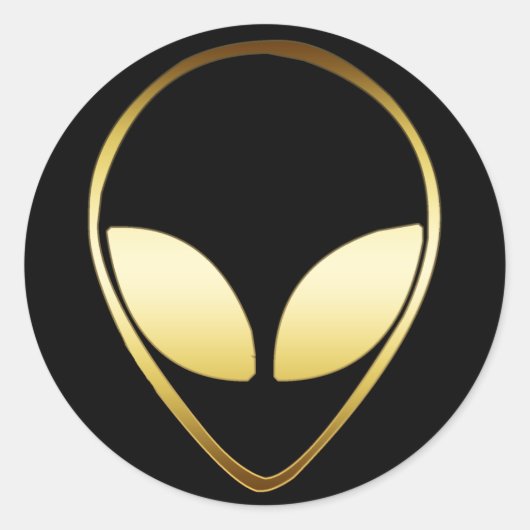 ALIEN HEAD RONDE STICKER (Voorkant)