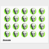 Alien Head Ronde Sticker (Vel)