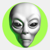 Alien Head Ronde Sticker (Voorkant)
