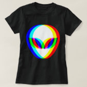 Alien Head Trippy Vaporwave Techno Rave EDM Music T-shirt (Design voorkant)