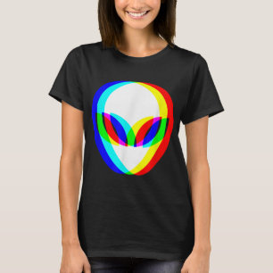 Alien Head Trippy Vaporwave Techno Rave EDM Music T-shirt