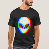 Alien Head Trippy Vaporwave Techno Rave Edm Music  T-shirt (Voorkant)
