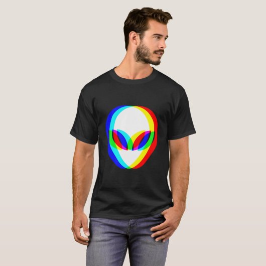 Alien Head Trippy Vaporwave Techno Rave Edm Music T-shirt (Voorkant volledig)