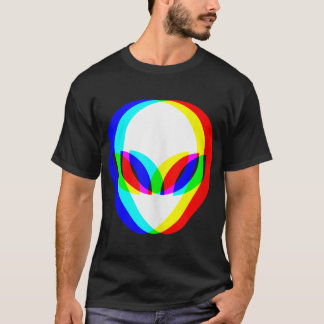 Alien Head Trippy Vaporwave Techno Rave EDM Music T-shirt
