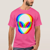 Alien Head Trippy Vaporwave Techno Rave EDM Muziek T-shirt (Voorkant)