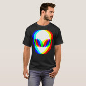 Alien Head Trippy Vaporwave Techno Rave EDM Muziek T-shirt (Voorkant volledig)