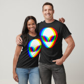 Alien Head Trippy Vaporwave Techno Rave EDM Muziek T-shirt (Unisex)