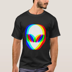 Alien Head Trippy Vaporwave Techno Rave EDM Muziek T-shirt