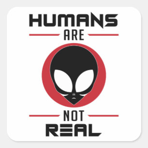Alien Head Ufo Aliens Area 51 Funny Gift Idea Vierkante Sticker