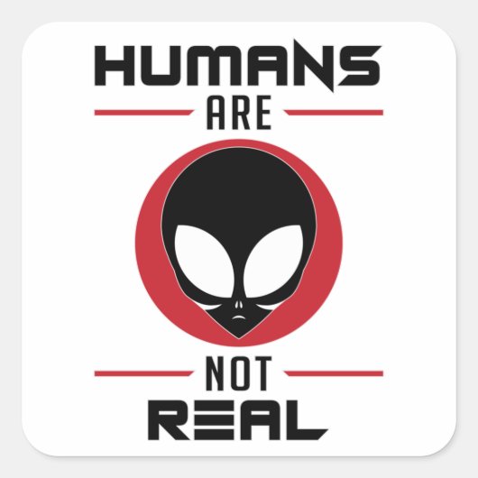 Alien Head Ufo Aliens Area 51 Funny Gift Idea Vierkante Sticker (Voorkant)