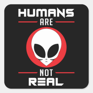 Alien Head Ufo Aliens Area 51 Space Funny Gift Vierkante Sticker