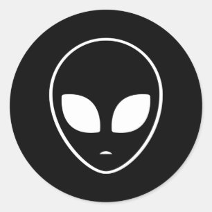 Alien Head Ufo Aliens Space Area 51 Funny Gift Ronde Sticker