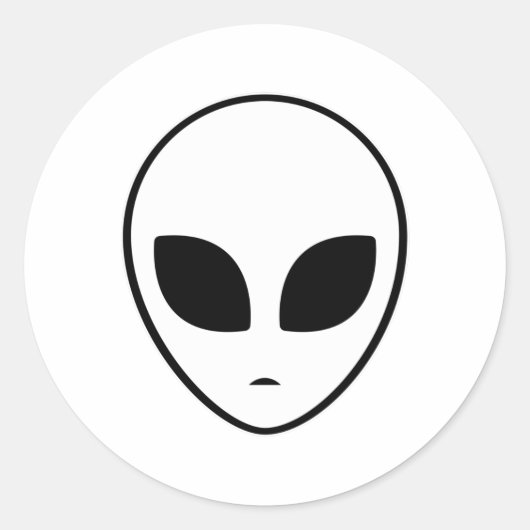 Alien Head Ufo Aliens Space Area 51 Gift Idea Ronde Sticker (Voorkant)