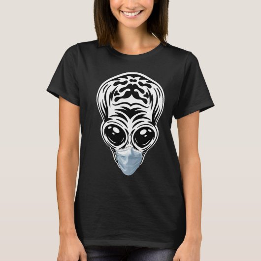 Alien Head UFO Face Mask Ik geloof Aliens UFO T-shirt (Voorkant)