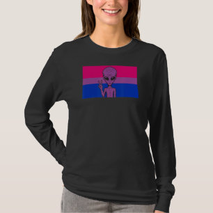 Alien Head UFO Vredesteken Gaylien Bisexual Pride  T-shirt