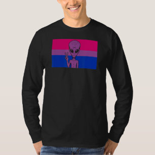 Alien Head UFO Vredesteken Gaylien Bisexual Pride  T-shirt