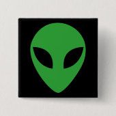 Alien Head Vierkante Button 5,1 Cm (Voorkant)