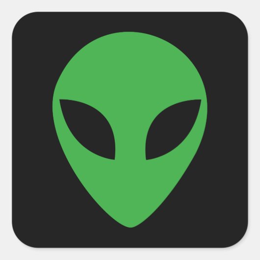 Alien Head Vierkante Sticker (Voorkant)