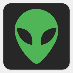 Alien Head Vierkante Sticker