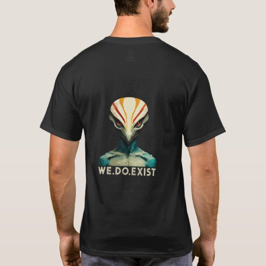 Alien Head - we bestaan T-shirt (Achterkant)