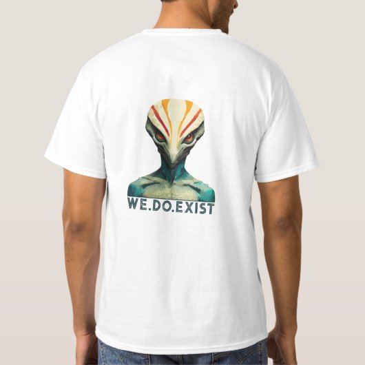 Alien Head - we bestaan T-shirt (Achterkant)