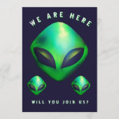 Alien Heads 40th Birthday Party Kaart (Voorkant)