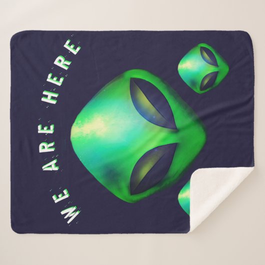 Alien Heads "We Are Here" Sherpa Deken (Voorkant (horizontaal))