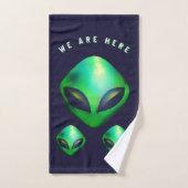 Alien Heads "We zijn hier"  Bad Handdoek (Handdoek)