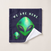 Alien Heads "We zijn hier"  Bad Handdoek (Wasdoekje)