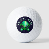 Alien Heads "We zijn hier"  Golfballen (Voorkant)