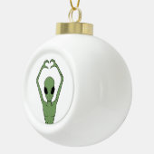 Alien Heart Pose Keramische Bal Ornament (Rechts)