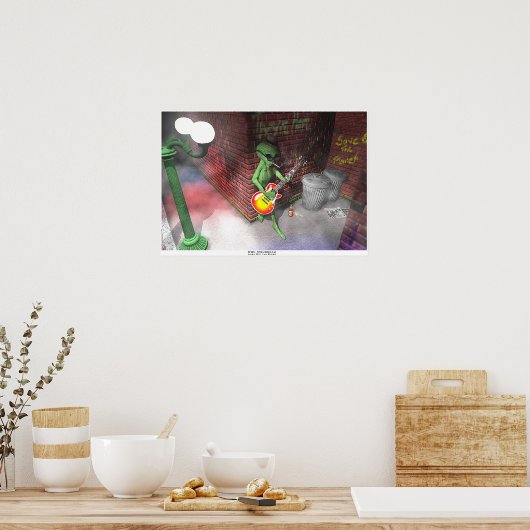 Alien heeft de blauwdruk poster (Keuken)