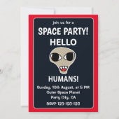 Alien Hello Humans Funny Alien Space Party Kaart (Voorkant)