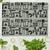 Alien Hieroglyphs Theedoek (Gevouwen)